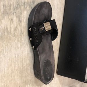 Black Chanel clogs size 8